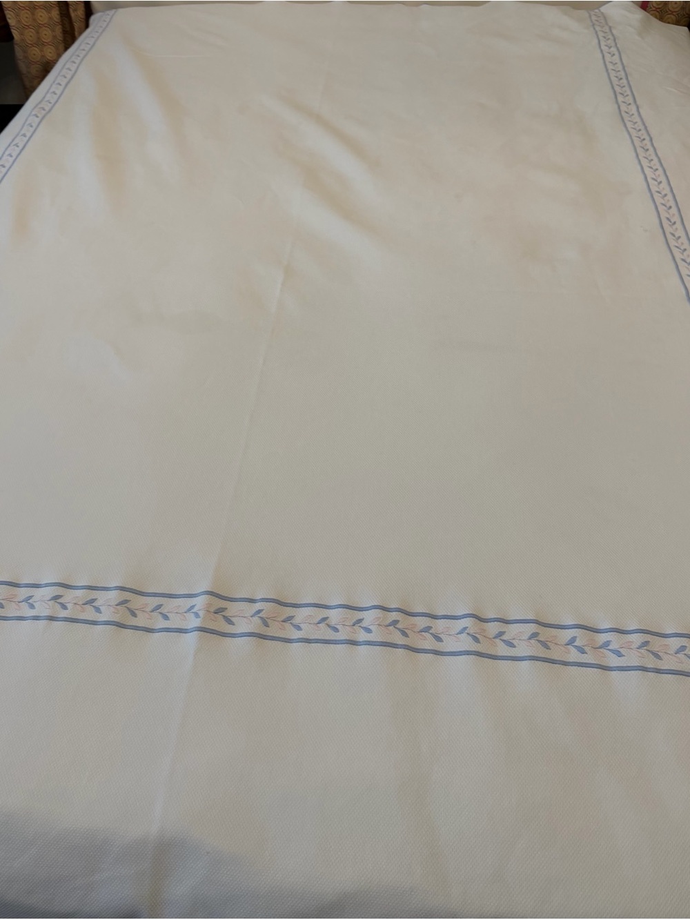 Pratesi Blanket Cover with Light Blue Trim